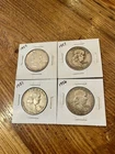 Lot of 4 Franklin Half Dollars -- All 1950's - 90% Silver- Nice