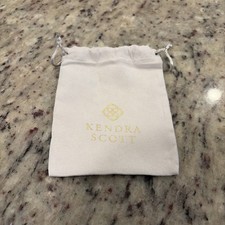 Kendra Scott Jewelry Pouch Bag Gift Box Storage Dust Bag Drawstring White Gold
