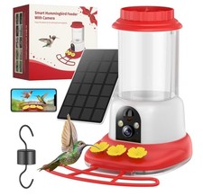Hummingbird Feeder with Camera Solar Powered, Bird Camera With AI Identify