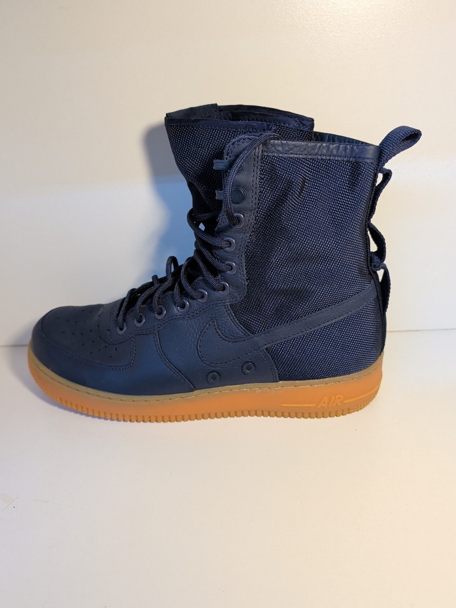Nike Air Force 1 SF AF1 High Navy Midnight Gum Men display picture 1