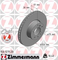 2X Zimmermann Bremsscheibe 150.1271.20 FüR BMW Alpina
