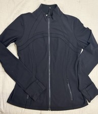Size 10 Lululemon Define Zip Up Jacket Nulu Black Hip Length EUC