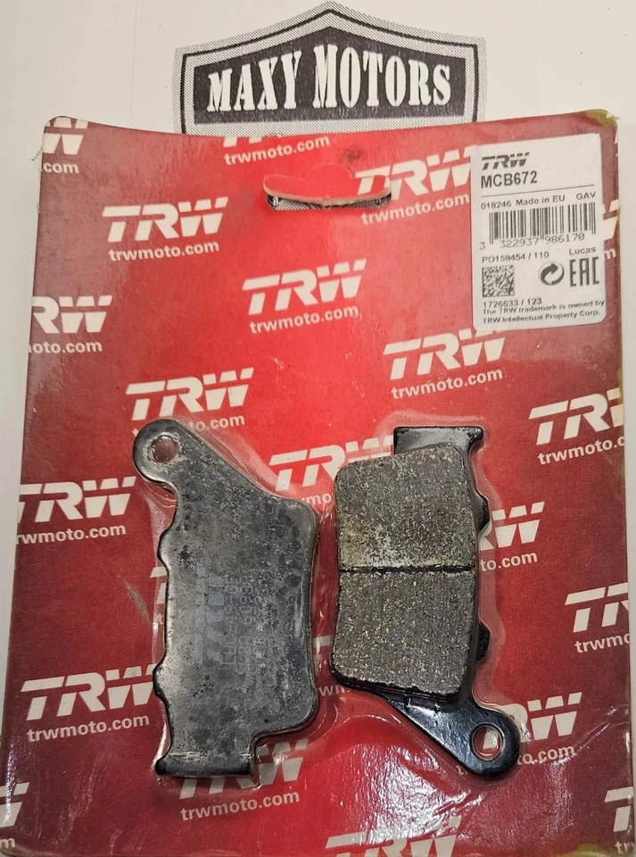 Plaquettes de Frein Arrière TRW MCB672 Organique - Neuves - BMW Aprilia Ducati - Photo 1/1