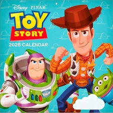 Toy Story 2026 Wall Calendar, Woody Buzz Art Monthly Planner, Pixar Decor