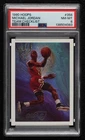 1990-91 NBA Hoops Art Card Team Checklist Michael Jordan #358 PSA 8 HOF