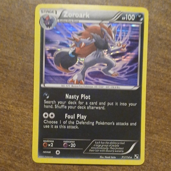 Pokémon TCG Zoroark Holo Rare 71/114 Black & White Stage 1 100HP