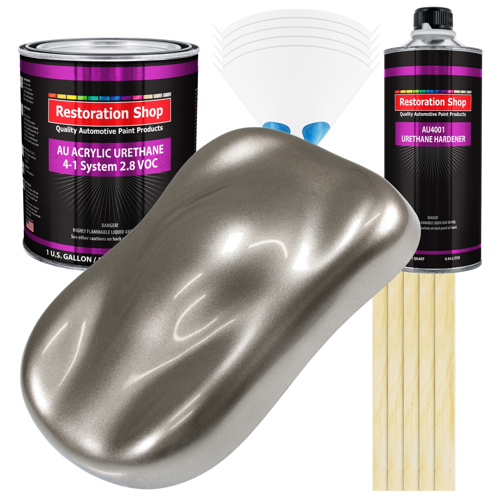 Restoration Shop Firemist Pewter Silver Acrylic Urethane Gallon Kit Auto Paint