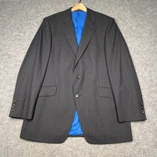 Crombie Pinstripe Blazer Mens 42" chest Grey Jacket Wool Sports Formal Smart