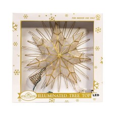 Kurt Adler Capiz Star for Christmas Tree Topper LED 7 Point 14" 10 Bulb