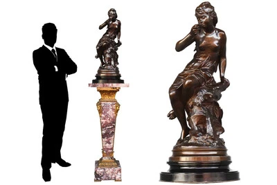 "La source" par Mathurin Moreau bronze époque XIXème - Photo 1/4