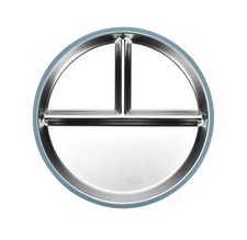 Stainless Stell Toddler Plate with Suction 9 and 8 Divided Plates for Kids Baby