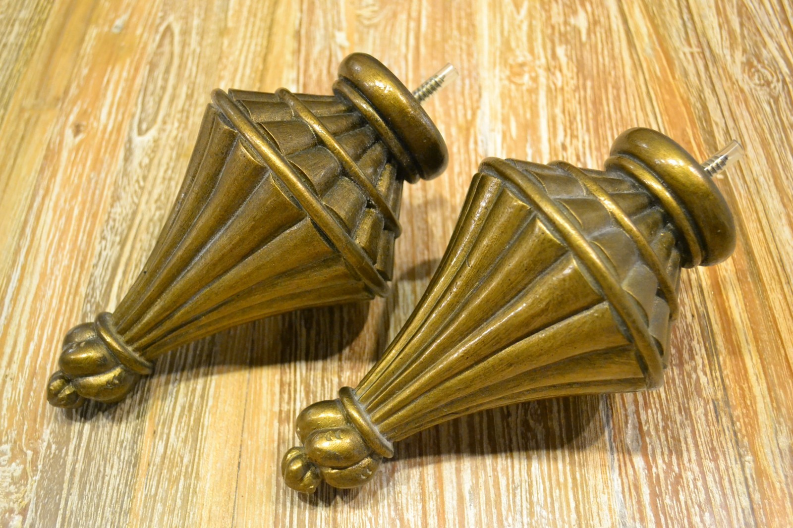 Hand Painted Antique Look Resin Curtain Rod Finial Large (M) eBay