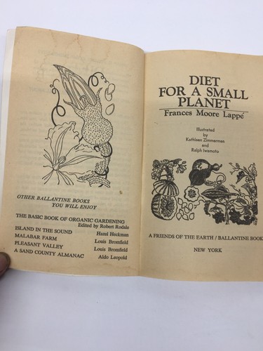 Diet for a Small Planet by Frances Moore Lappe - 1973 - illustrated - RARE - Picture 4 of 5