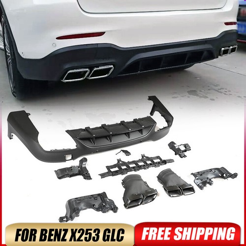 Labio difusor parachoques trasero apto para Benz X253 GLC250 GLC43 2015-19 con puntas de escape - Imagen 1 de 12