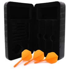 CUESOUL Professional Luxury PU Dart Case with Orange Standard Shape Dart Flights