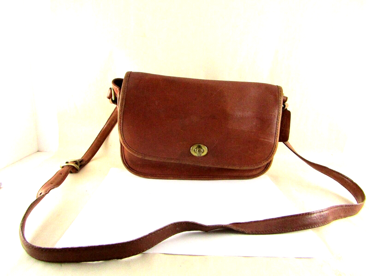 Vintage Coach Brown Leather Messenger Bag | eBay