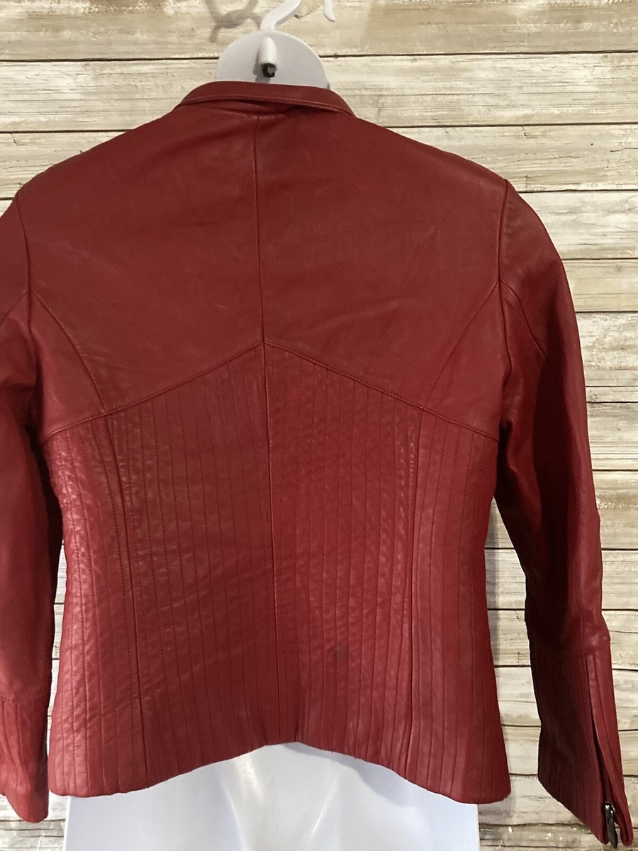 Venus Williams Wilson Leather Large L Red Jacket Thinsulate Soft