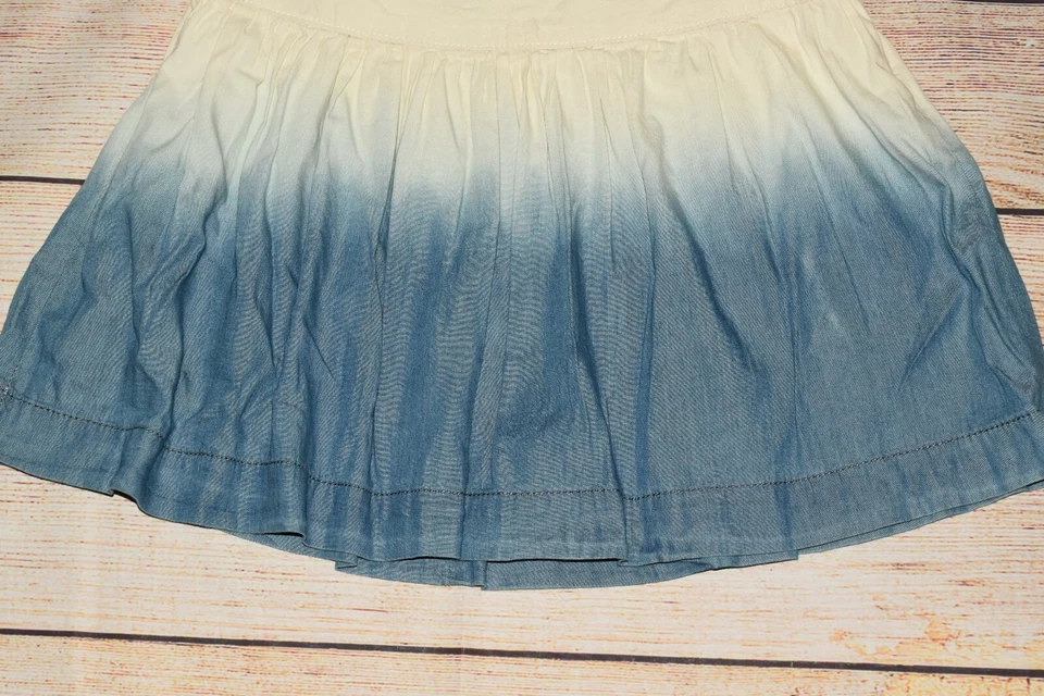 FALDA BOHO NUEVA CON ETIQUETAS CANYON RIVER BLUES M 10 12 MARFIL OMBRE DENIM ACANALADA CREMALLERA LATERAL Foto 3 de 4