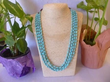 Multi  Strand Turquoise 925  Silver Native American Southwestern Necklace