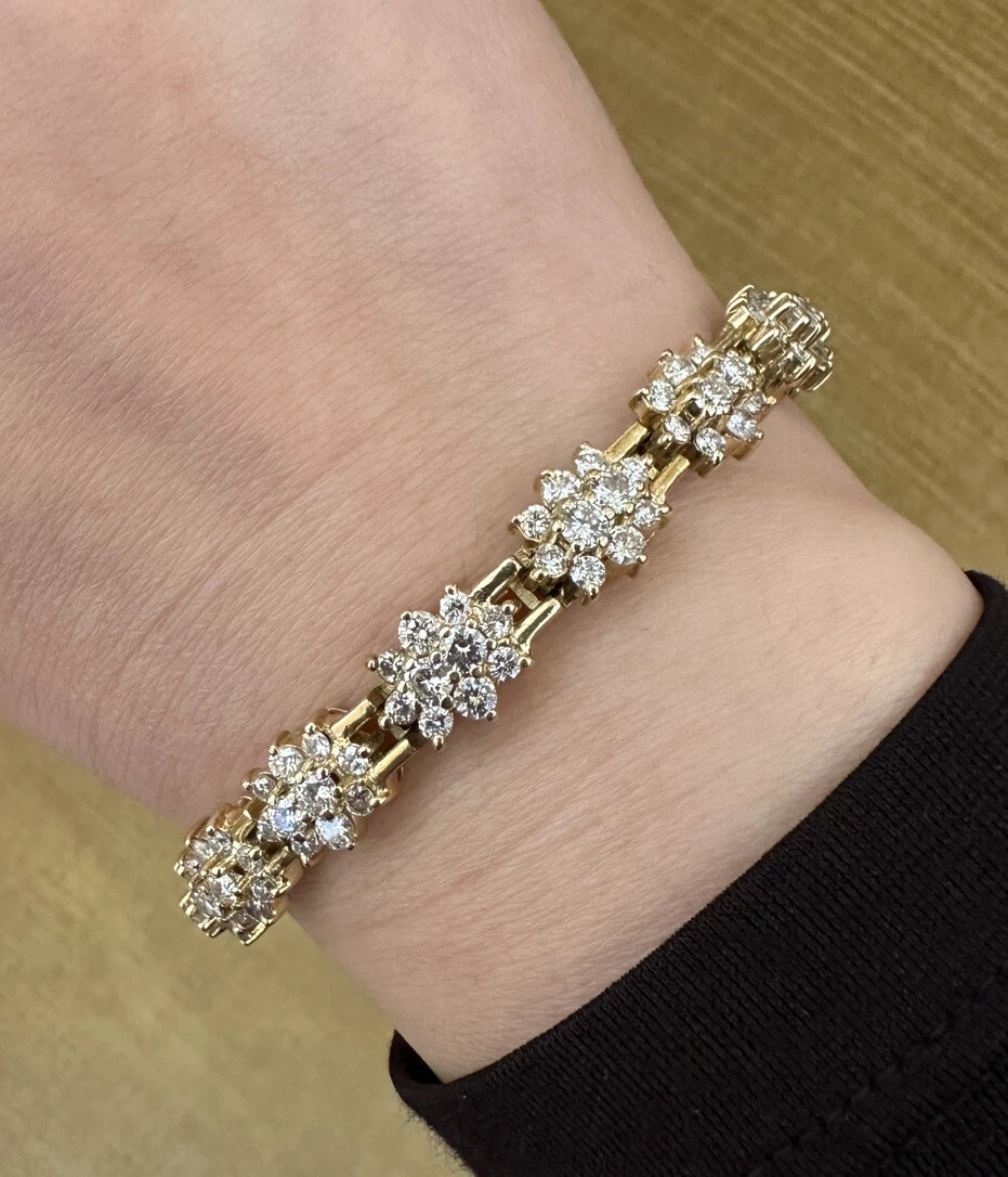 Diamond Cluster Star and Link Tennis Bracelet VB60556-YG | Harris Jeweler |  Troy, OH