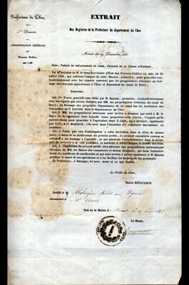 DREVANT SAINT-AMAND-MONTROND winemaker ''ALABERGERE Michel'' CANAL DU BERRY in 1848