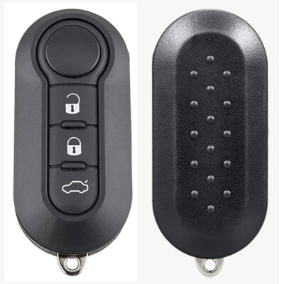 Black Flip Remote Key Replacement Shell Fit for Fiat 500 Keyless Entry Fob