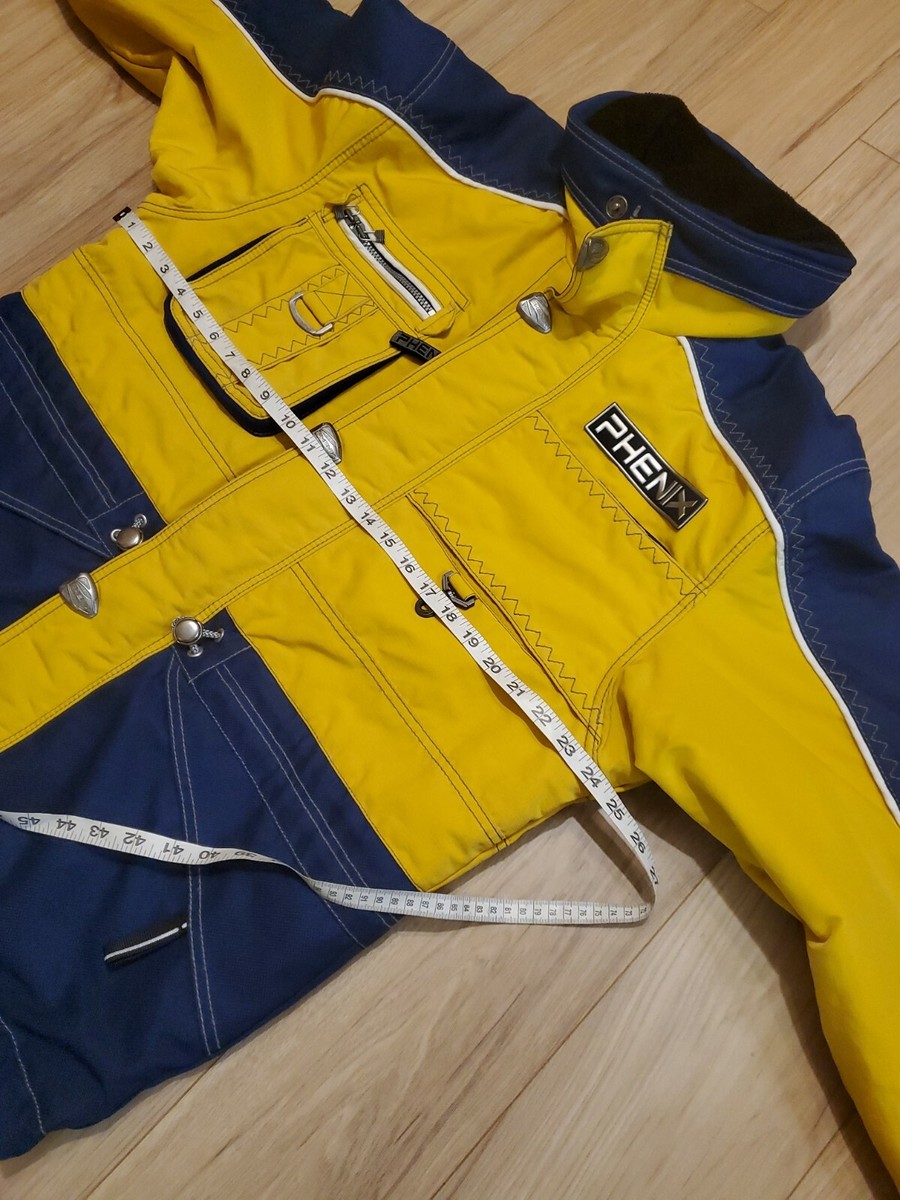 PHENIX Ski Jacket Mens Sz Medium Navy Blue / Yellow Hide