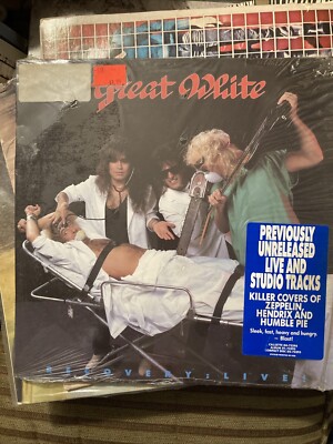 Great White - Recovery : Live -NM/NM 1987 Hair Metal Rock Enigma Shrink Hype 1ST