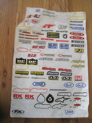 Sheet of Decals Stickers Kayaba Motorcross Silkolene Hinson Dragon Etc. 