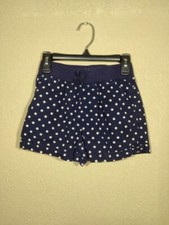 Est 1989 Place 8T Girl shorts Tall 10,5  Cotton Navy Blue White Polka Dots