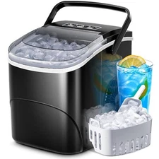 Portable Ice Makers Countertop with Handle,26Lbs/24H,9 Cubes in 6 Mins