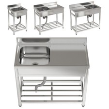 Stainless Steel Catering Sink Commercial Kitchen Washing Bowl Free Standing Unit