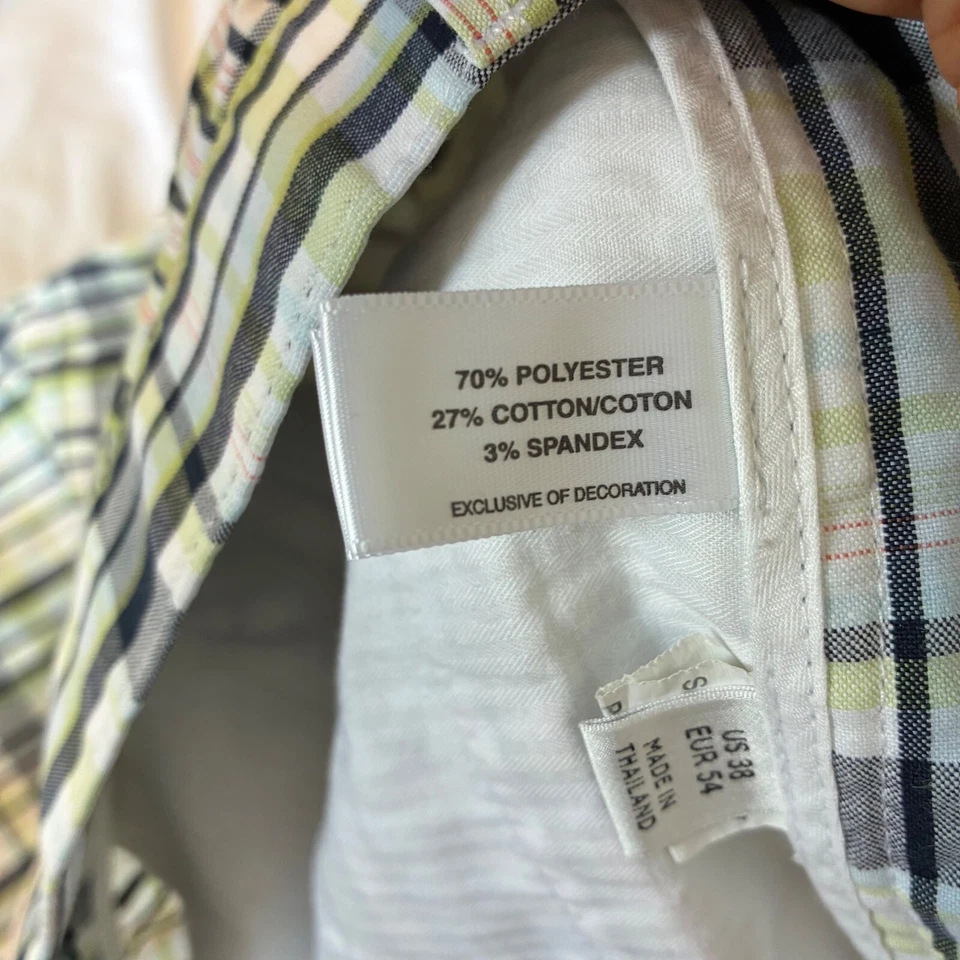 Cutter & Buck Plaid Golf Shorts Flat Front Casual Lightweight Mens Size 38x9 - Image 4 of 4