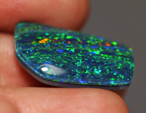 Big A+ Australian Coober Pedy Opal Natural Triplet 21x12x5 mm pendant ring - Picture 3 of 7