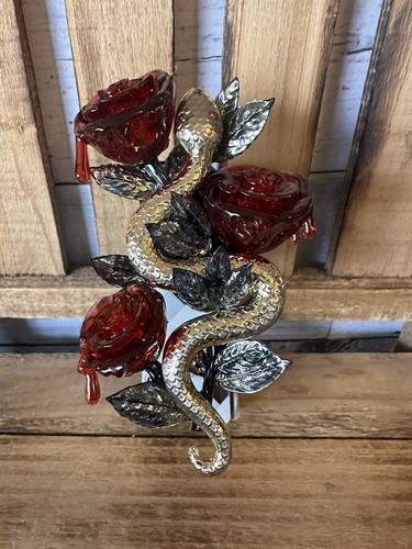Bath & Body Works Wallflower plug in oro serpente e rose rosse gocciolanti Halloween - Foto 4 di 4