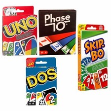 [9,50€/Stk] SPAR-SET Mattel-Kartenspiele: UNO, Skip Bo, Phase 10 & DOS