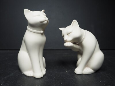 Vintage Eclipse Stone Casting Pair Of Cats  Made In Wales