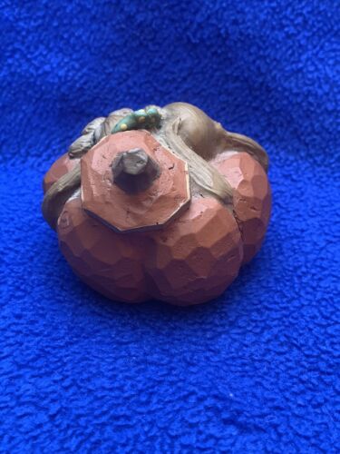2 Bunnies in a Pumpkin Fall Easter Decor Small Size 2" Wide 2" Tall - Picture 3 of 8