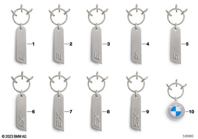 BMW Genuine Keyring The X1 Series Metal Silver Car Key Ring 