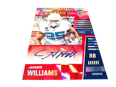 Javonte Williams 2021 Panini Donruss Elite TOTC Red Check Refr. Autograph #/99