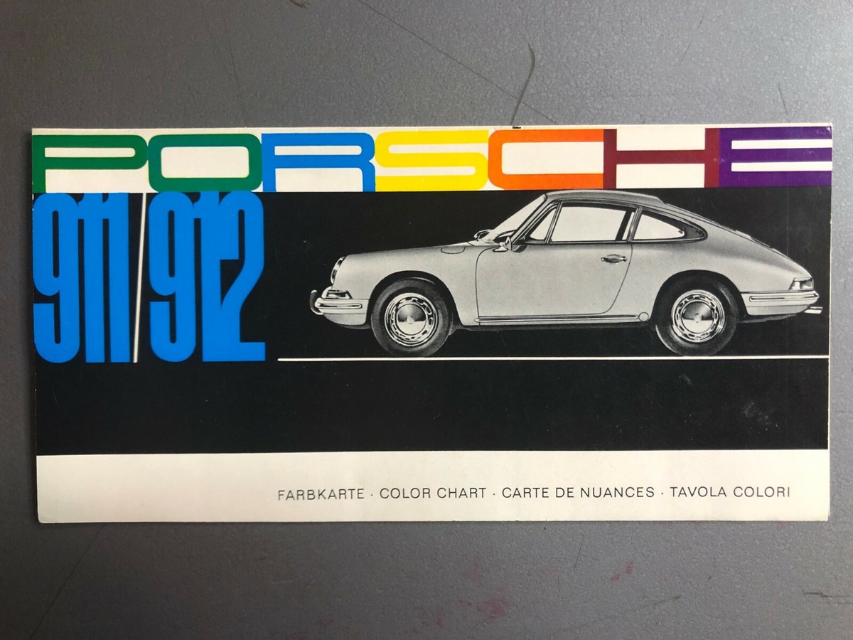 1966 Porsche FACTORY Issued Color Chart Folder / Brochure RARE