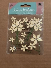Jolees Boutique CREAM FLORAL flowers w Gems Bouquets Wedding Scrapbook Stickers