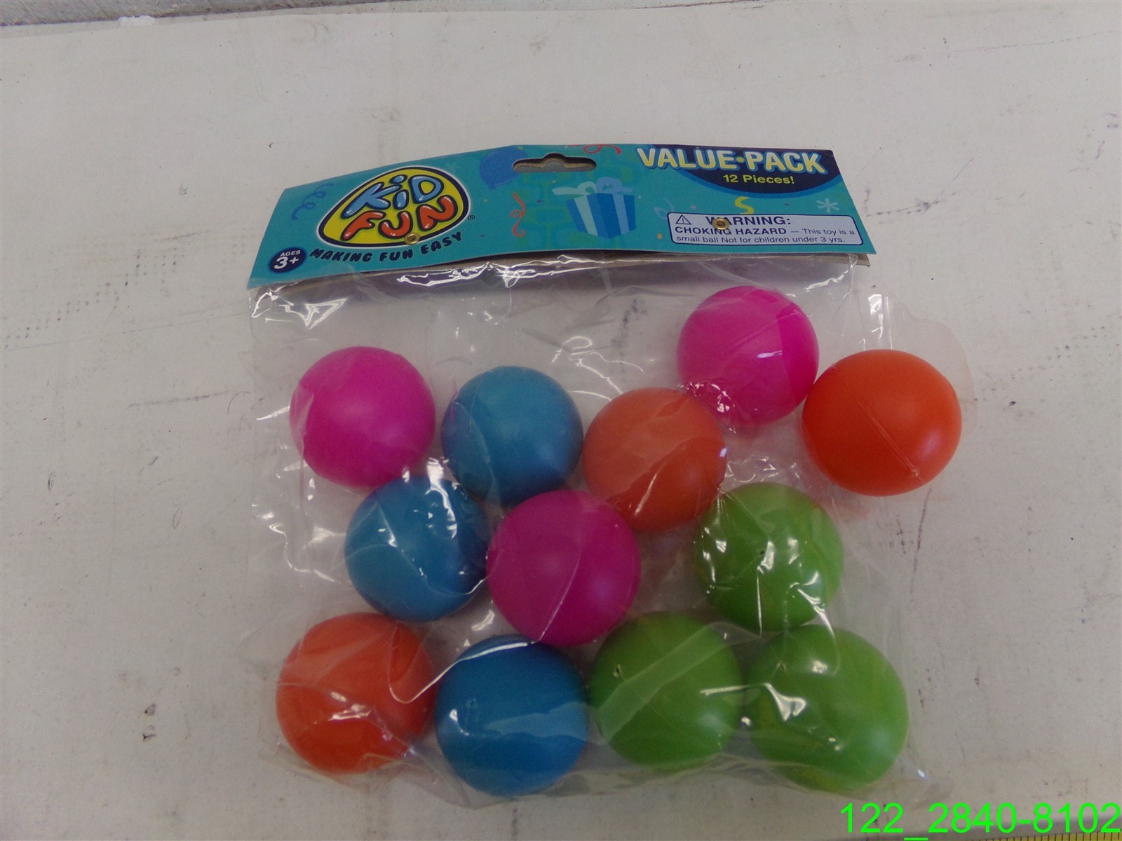 QTY= 144 (12 PACKS OF 12) US Toy Plastic Balls, 1.57" Assorted Color