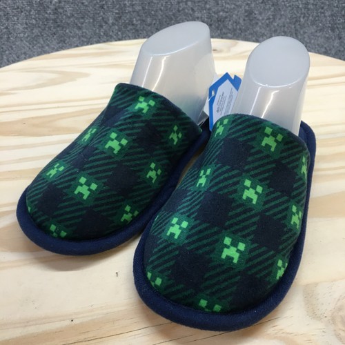 Minecraft Slippers Children 11 S Mule Slip On Flats Blue Green Casual Closed Toe - Picture 3 of 18