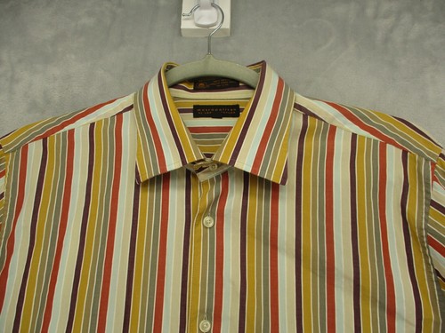 Metropolitan by Lord & Taylor Button Up Shirt Men's XL Multicolor Stripe Pattern - Picture 7 of 11