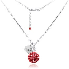 Sterling Silver University of Arkansas Ball Sphere U of A College Necklace