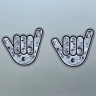 "No Worries Shaka" Cartoon Hand Vinyl Sticker Decal - Funny Shocker Decal For Cars & More