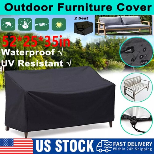 Heavy Duty Patio Bench Loveseat Cover Waterproof Outdoor Lawn 2-Seater Furniture - Picture 2 of 12
