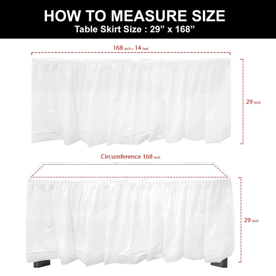 Falda de mesa de plástico Party Essentials, 2 unidades, 29" de ancho x 14' (168") de largo, amarilla Foto 4 de 4