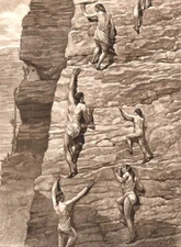 NATIVE AMERICAN PUEBLO INDIANS CLIFF DWELLERS Moki Steps 1892 Photogravure Print